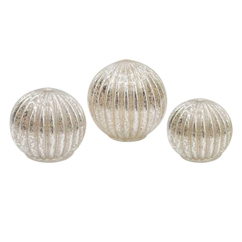 3-Pack LED Metallic Glass Sphere | At Home