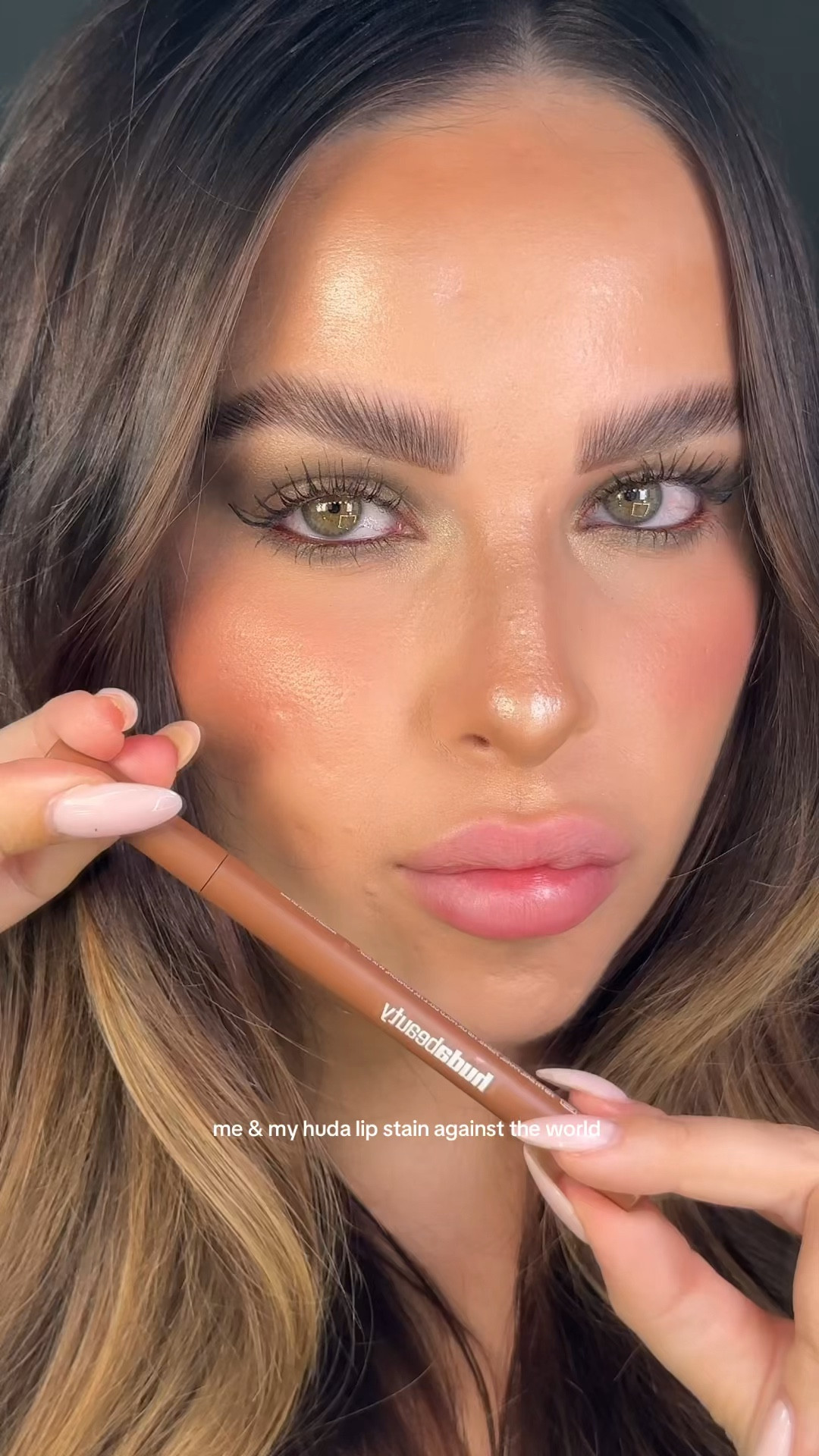 I’ll never get over these @Huda Beauty lip stains🤎 I used shade toasty brown and paired it with @LAWLESS Beauty forget the filler gloss in happy thoughts #lipcombo #lipstain #lipstainviral #lipcombotutorial #virallipstain 