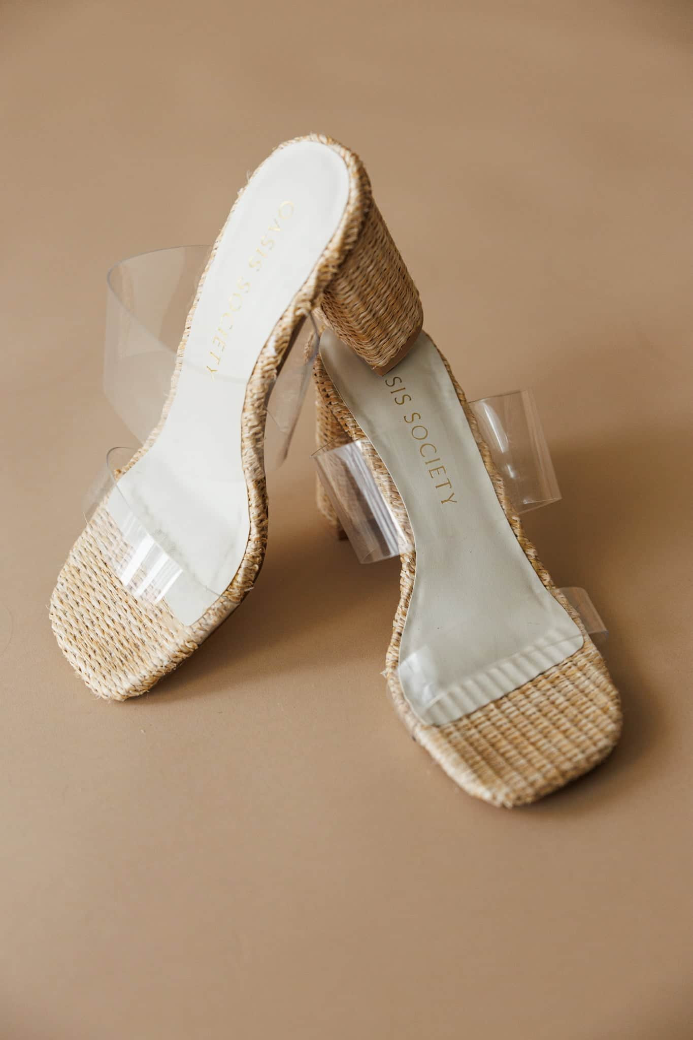 Palm Glass Raffia Heel | Lane 201 Boutique