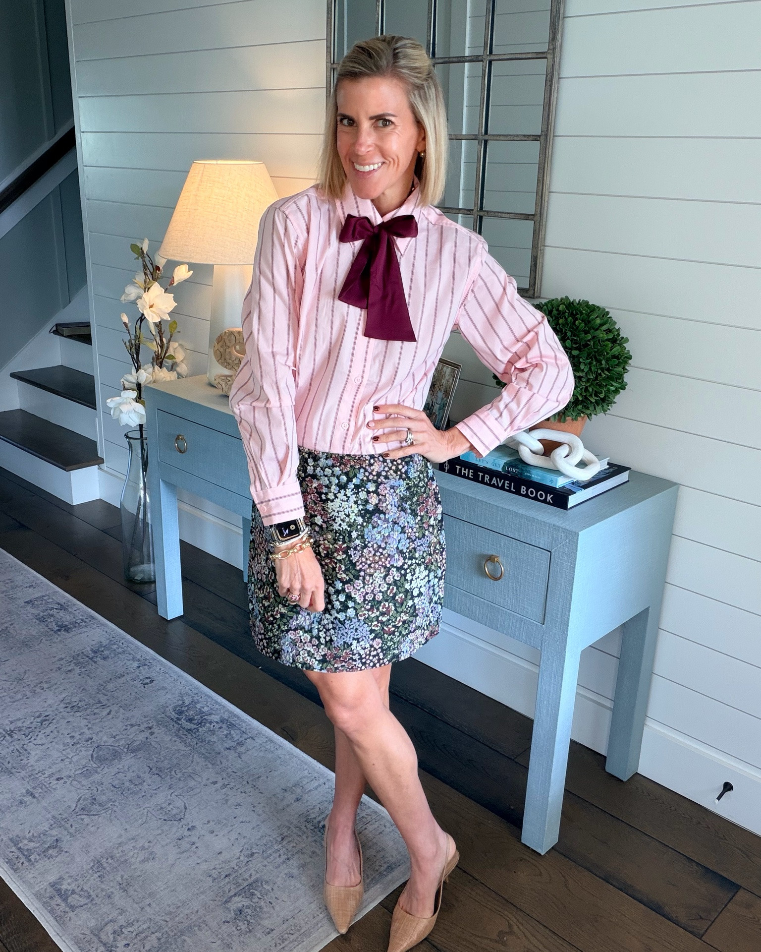 Mix & match in @Walmart  you know I love to mix and match patterns and this works so well and this tie blouse gives just the right amount of extra.

#LTKWorkwear #LTKOver40 #LTKootd
