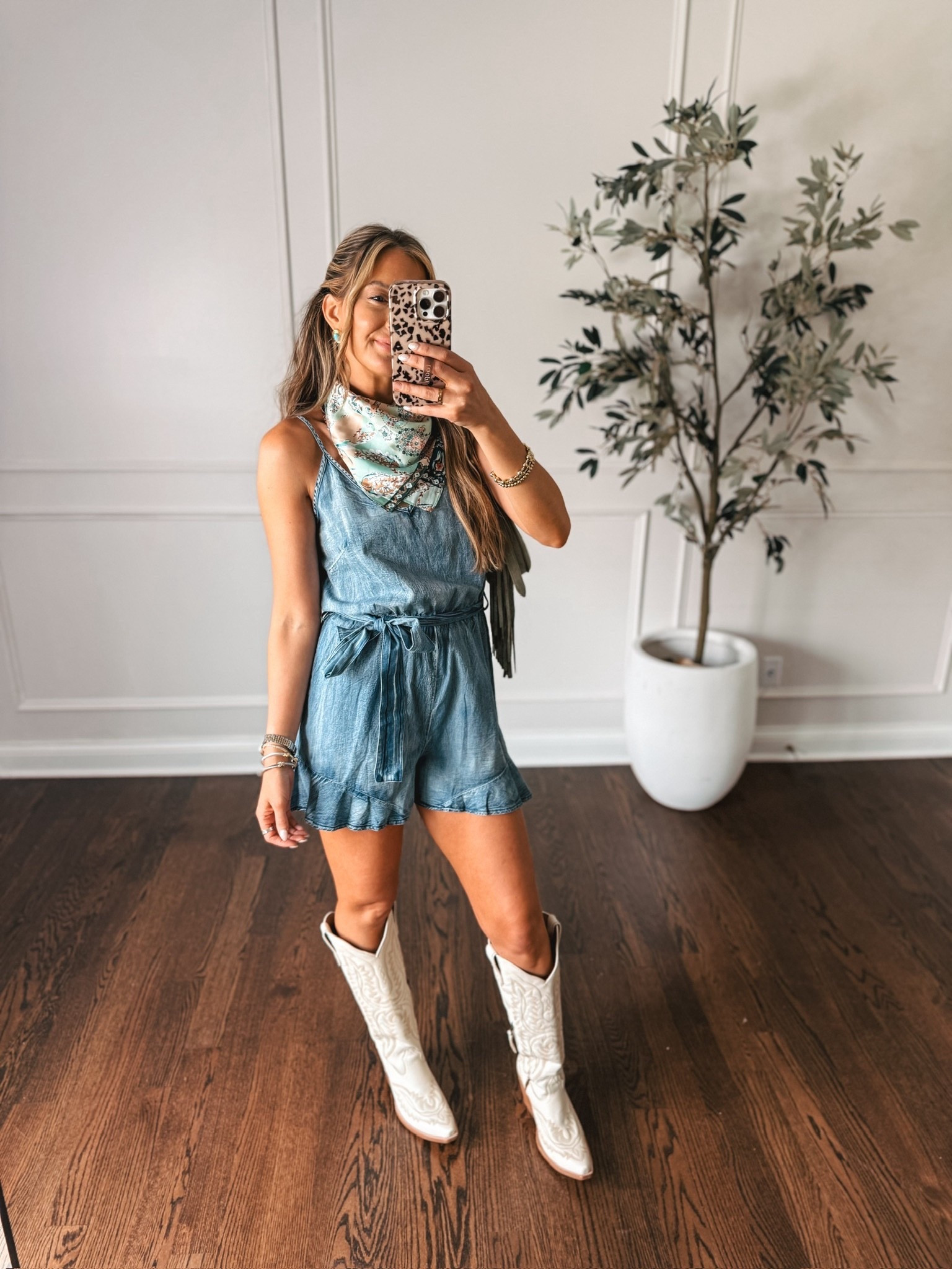 The cutest denim romper that would pair perfectly with any boots! 

#LTKFestival #LTKootd #LTKSeasonal
