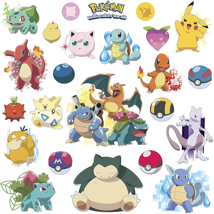 RoomMates RMK2535SCS Pokemon Iconic Peel and Stick Wall Decals | Amazon (US)