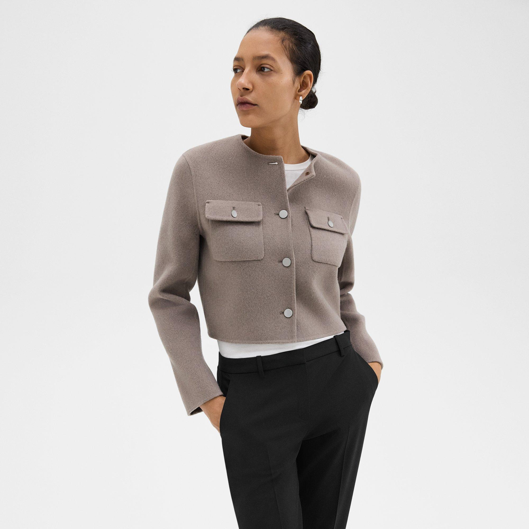 Cardigan Jacket in Double-Face Wool-Cashmere | Theory