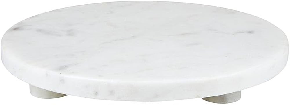 Santa Barbara Design Studio Marble Serving Board Strong Stone Round Footed Tray, 10" Diameter, Wh... | Amazon (US)