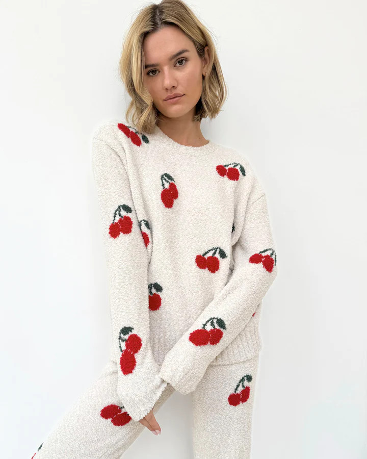 Cherries Fuzzy Sweater PJ Set | Splendid