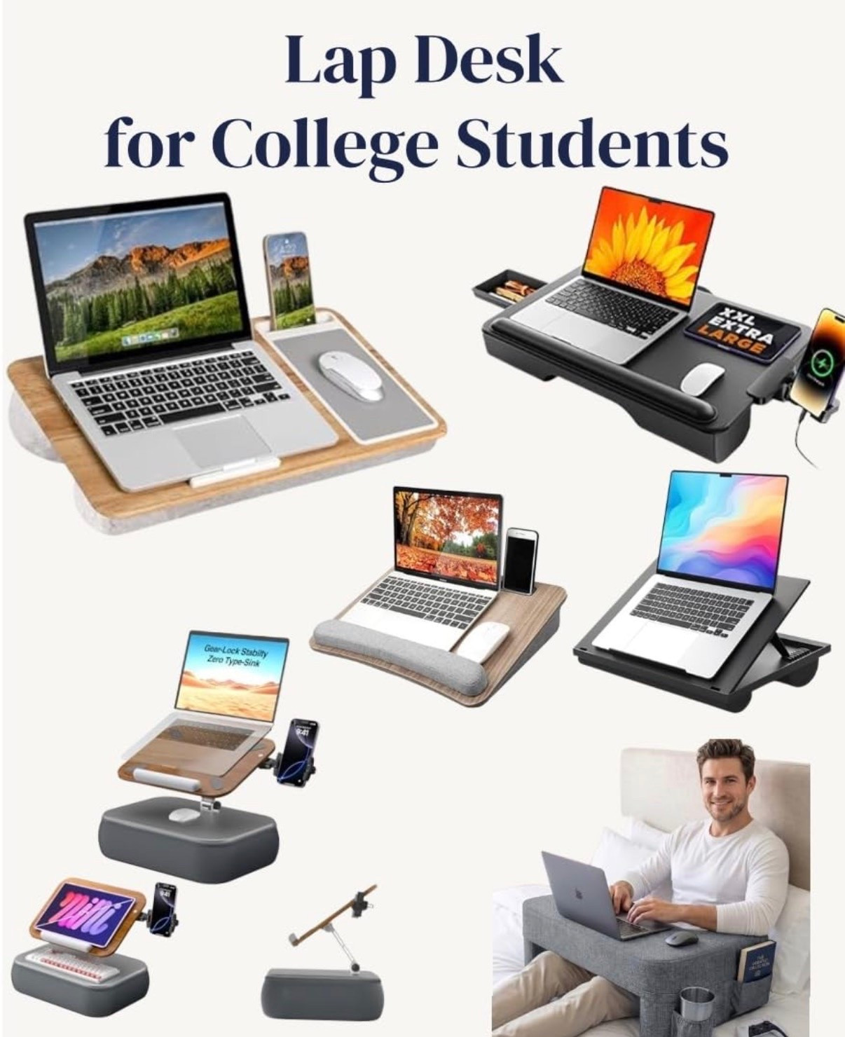 Lap desks are one of those dorm items students end up using every day. Perfect for studying in bed, working from a dorm chair, taking notes during late-night study sessions, or creating a comfortable workspace in a small dorm room. These lap desks include phone holders, tablet slots, charging features, and adjustable designs for college students. Dorm essentials, college study supplies, dorm room ideas, and college move-in must-haves.

#LTKU #LTKHome