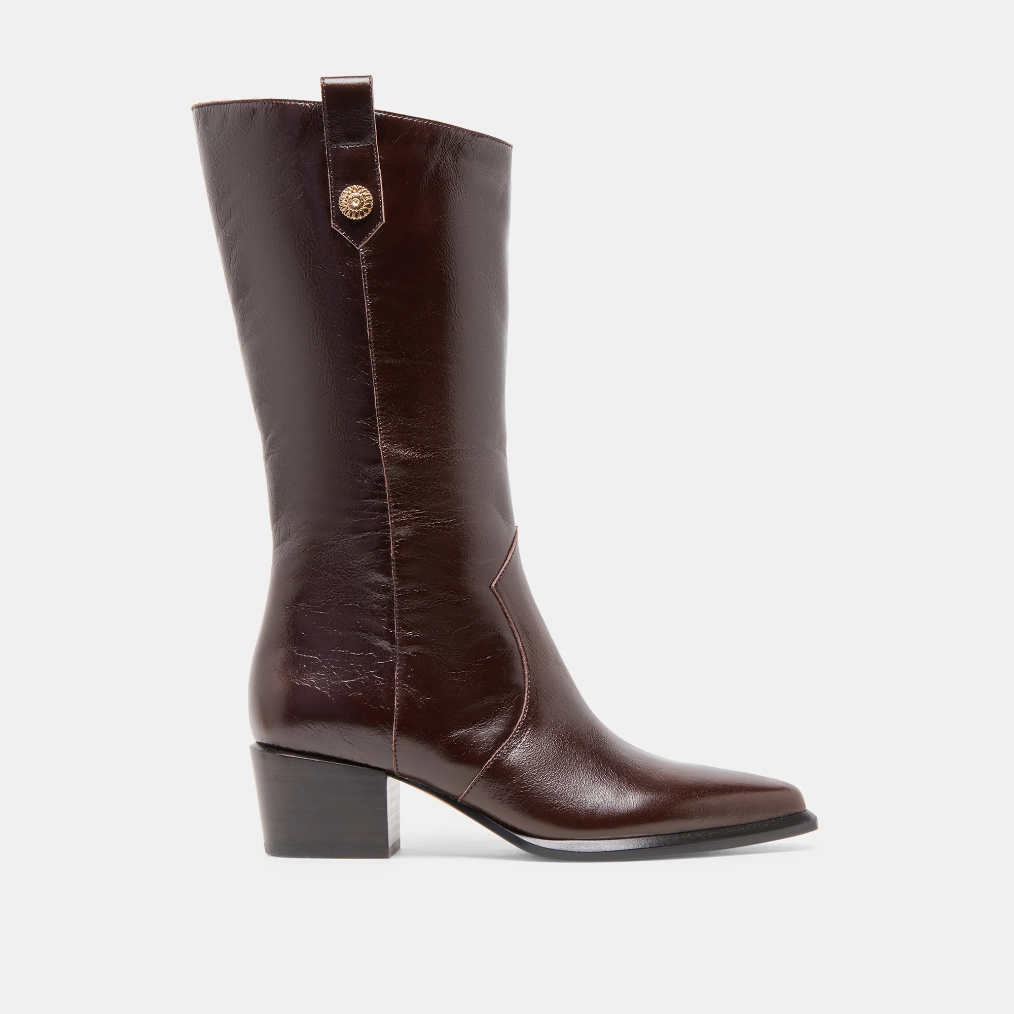 Vern Chocolate Leather Wide Calf Boots | Dolce Vita | DolceVita.com