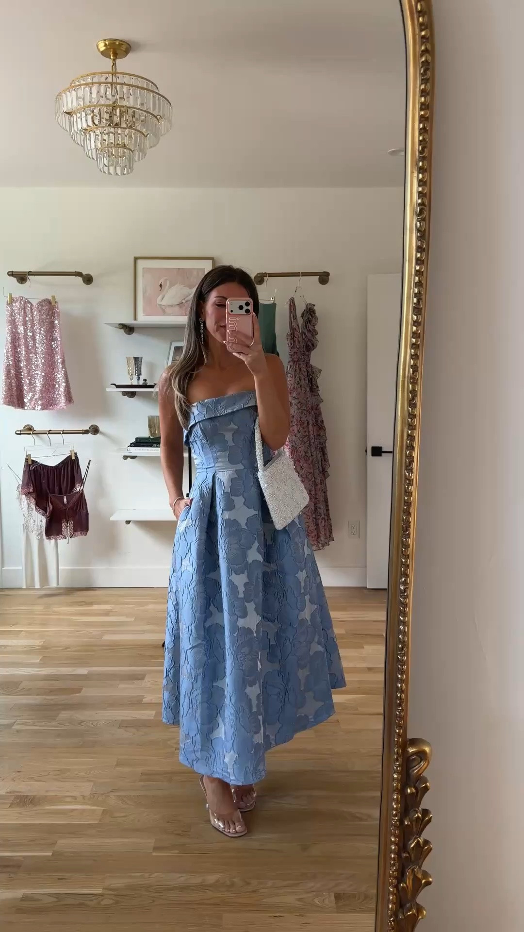 strapless blue floral pleated midi summer wedding formal event dress 💐💍

Electric picks code: emerson20
Dress the population code: emerson15
Lulus code: emerson20 (first purchase only)

i'm 5'4" & wear a small/2:
• sized down to extra small

summer wedding guest dresses, wedding guest dresses, cocktail dresses, semi-formal dresses, black tie wedding guest dresses, destination wedding guest dresses, garden party dresses, wedding guest outfit ideas