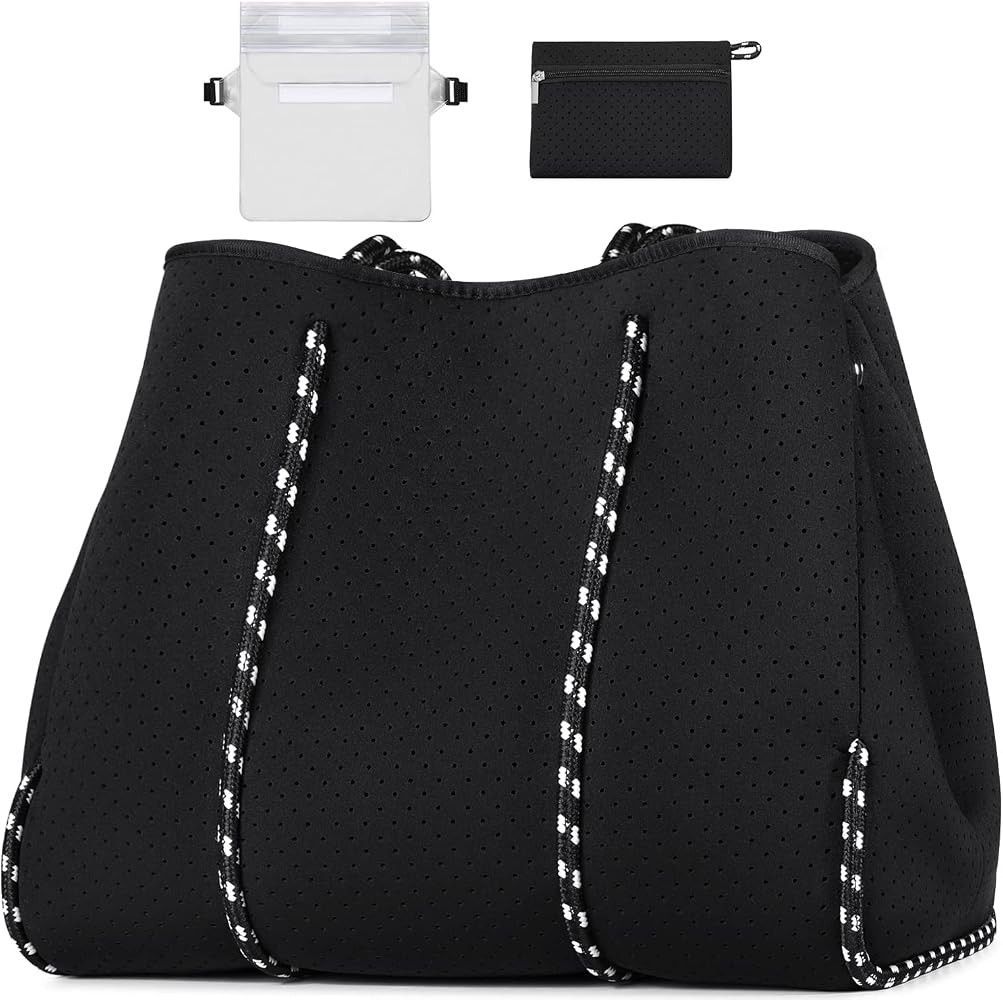 IBFUN Neoprene Bag, Large Multipurpose Beach Bag Neoprene Tote Bag with Inner Pocket for Women/Po... | Amazon (US)