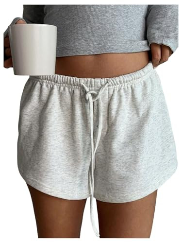 SOLY HUX Women's Drawstring Waist Shorts Button Elastic Low Rise Casual Summer Shorts | Amazon (US)