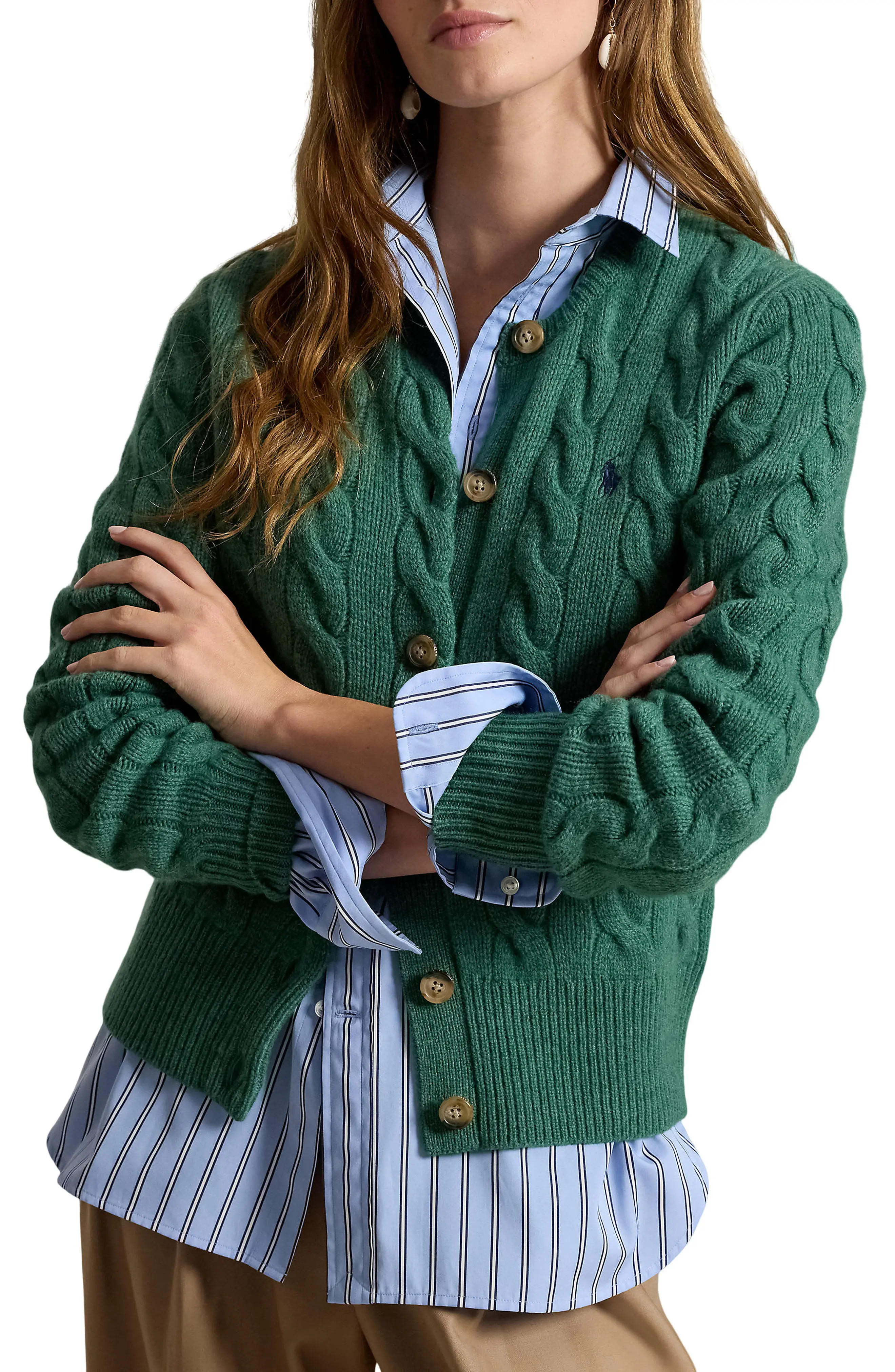 Cable Knit Wool & Cashmere Cardigan | Nordstrom