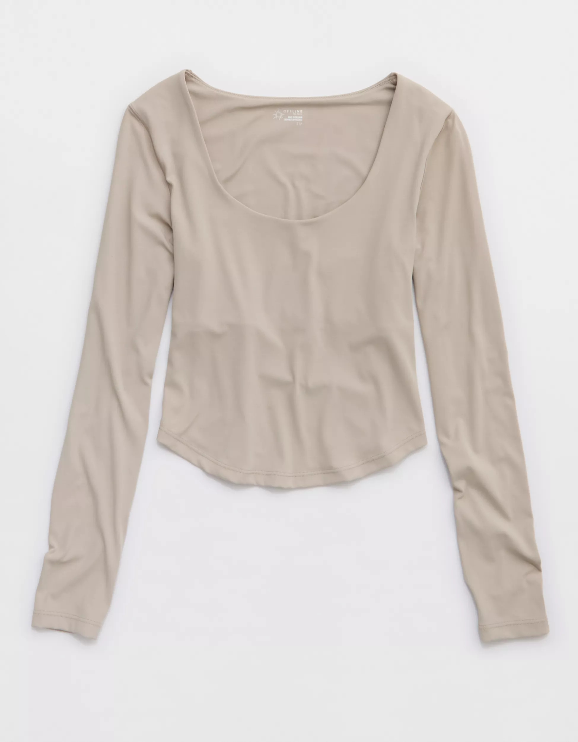 OFFLINE By Aerie Real Me Long Sleeve Scoop T-Shirt | Aerie