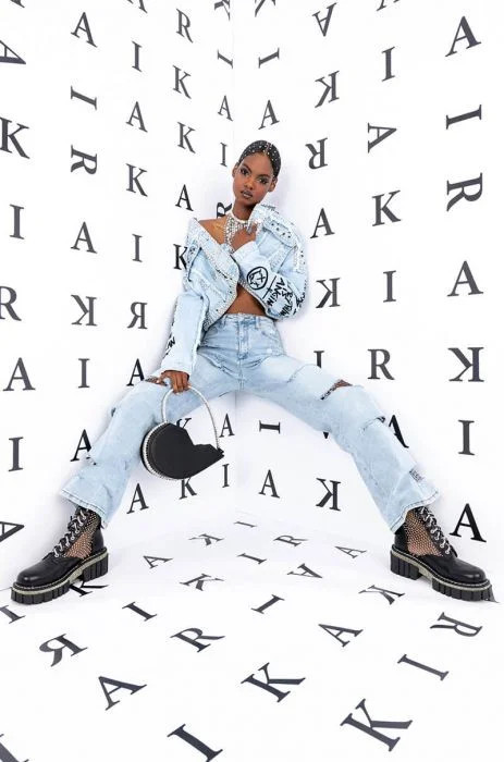 STARSTRUCK RHINESTONE RELAXED JEANS in medium blue denim | AKIRA