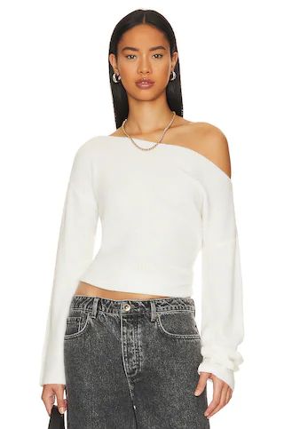 Lovers and Friends Alayah Off Shoulder Sweater in White from Revolve.com | Revolve Clothing (Global)