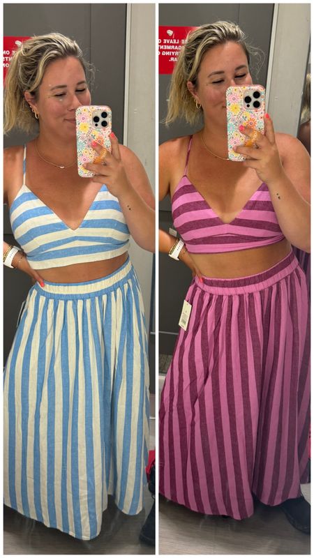 The perfect summer outfit 🌸 wearing a medium in both top and bottom! 

Summer outfit, summer style, summer look, two piece, blue and white, maxi skirt 

#LTKSeasonal #LTKMidsize #LTKFindsUnder50