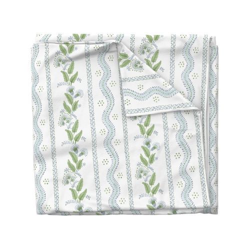 Soft Blue and greens on white | Spoonflower