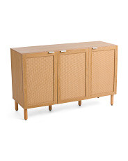 3 Door Cabinet With Rattan Detail | TJ Maxx