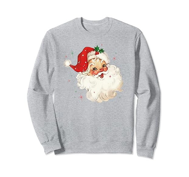 VINTAGE RETRO SANTA CHRISTMAS Sweatshirt | Amazon (US)