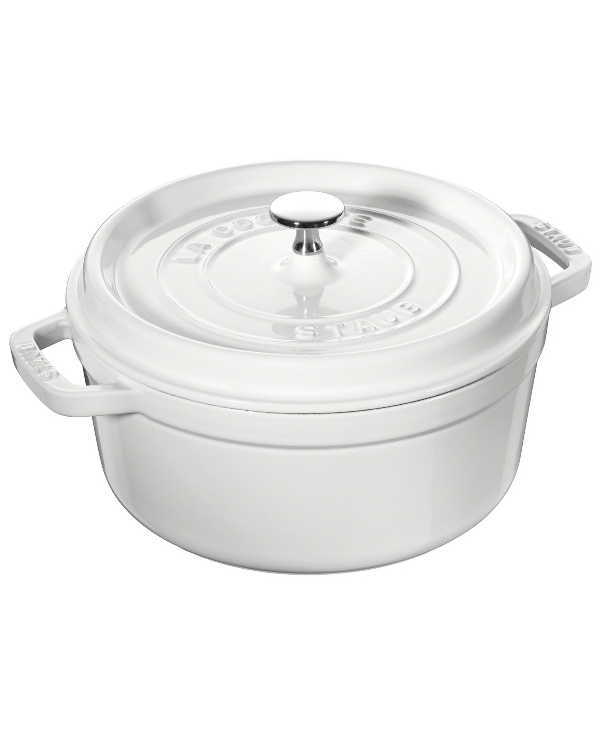 Staub Cast Iron 4-Qt. Round Dutch Oven - White | Macy's