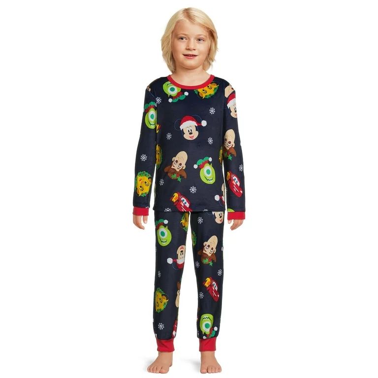 Disney 100 Boys Holiday Stars Long Sleeve Top and Pants, 2-Piece Sleep Set, Sizes 4-12 | Walmart (US)