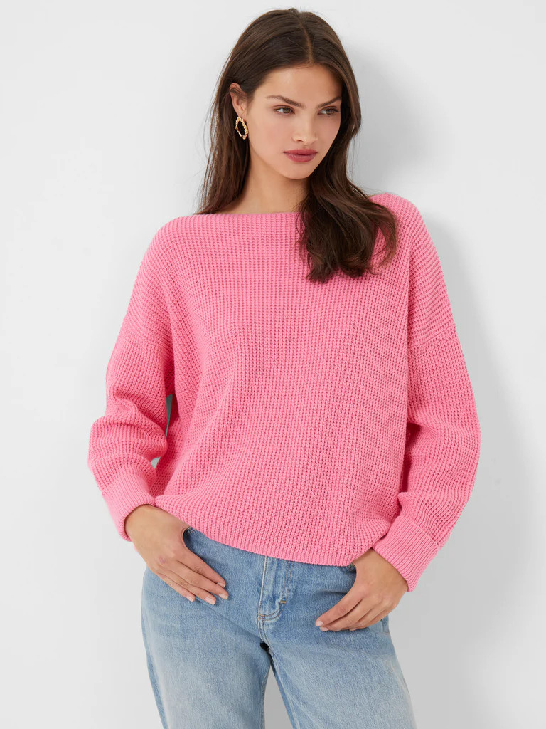 Waffle Knit Millie Mozart Slash Neck Sweater | French Connection (US)