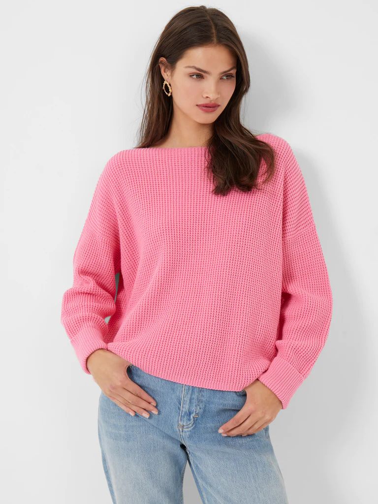 Waffle Knit Millie Mozart Slash Neck Sweater | French Connection (US)