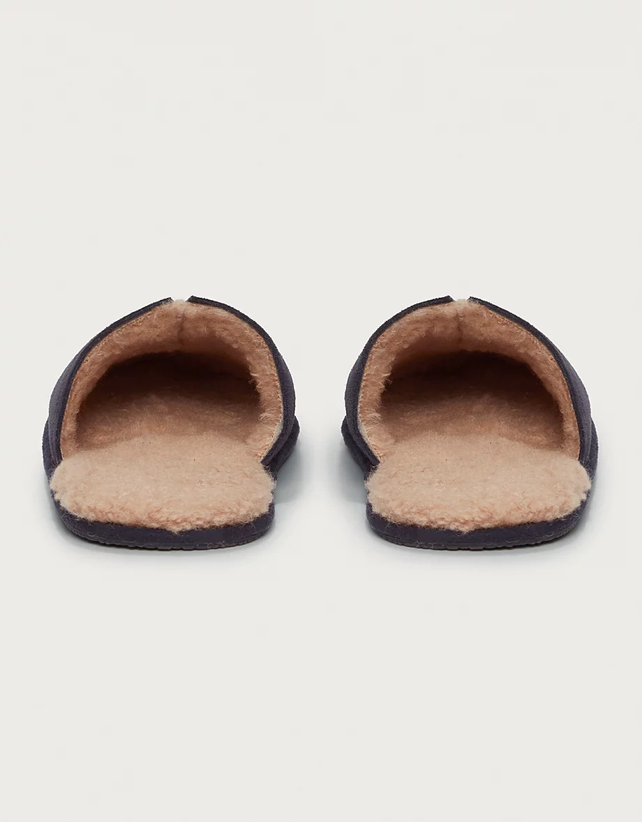 Men's Suede Borg Mule Slippers | The White Company UK & ROW