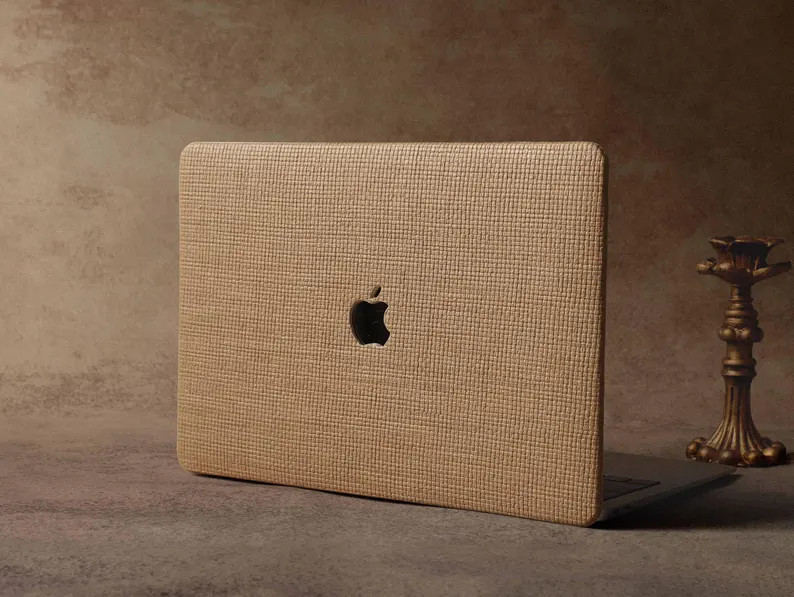 Light Brown Faux Woven Vegan Leather Case, Retro Hard Case for Macbook Air 11/12/13/15 Pro 14/16,... | Etsy (Global)