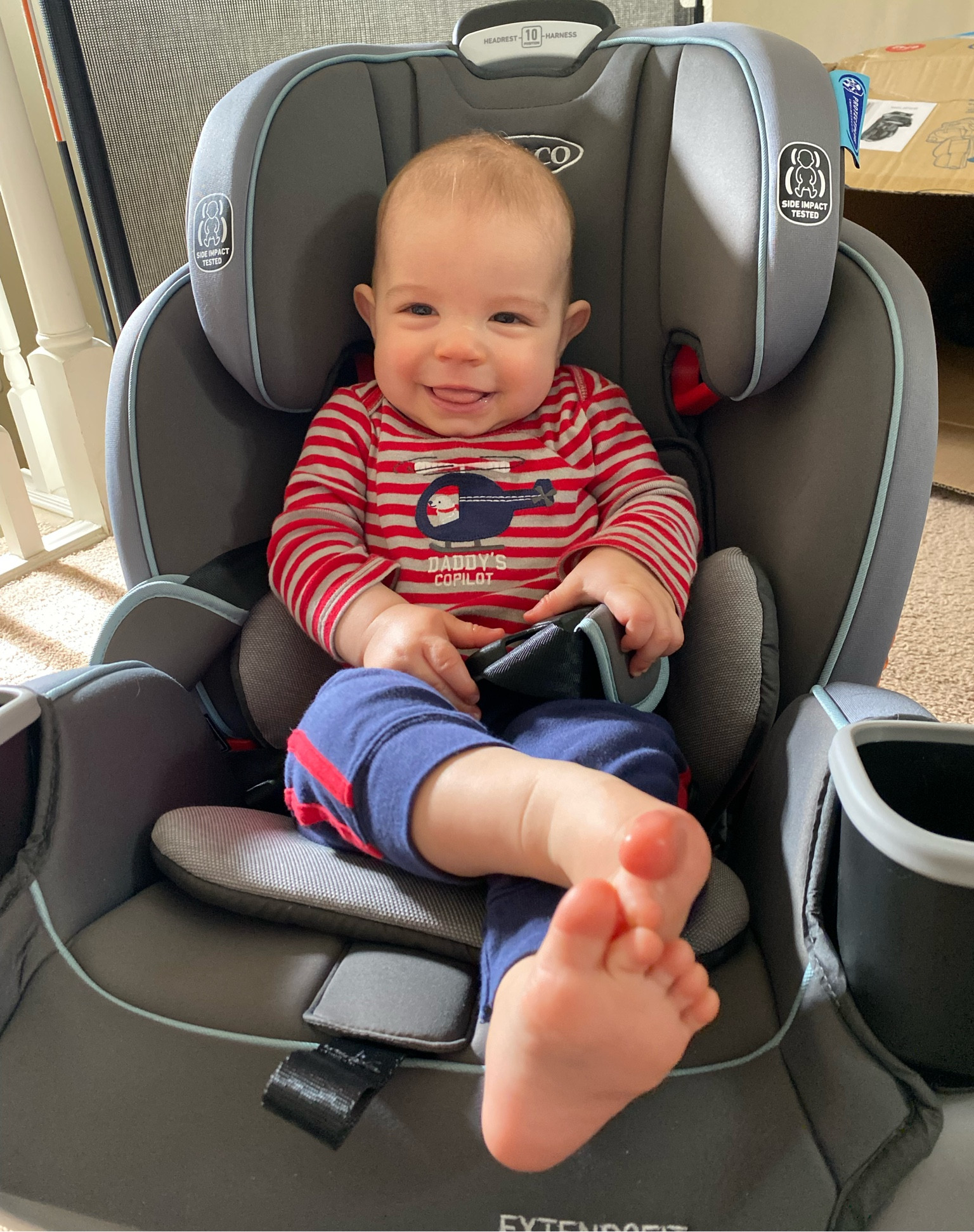 Rylie is officially a big boy now. We finally upgraded him from a newborn car seat to a convertible. There were so many to choose from so we decide to stick with Graco and since they expire after 6 years we went with the Extend2Fit instead of the 4Ever DLX. They are very similar except for the backless booster. After considering the price difference it made more sense to us to buy the one with out it due to the expiration date and the price difference. He sure does look comfy and content with it to 😁

#LTKfamily #LTKkids #LTKbaby