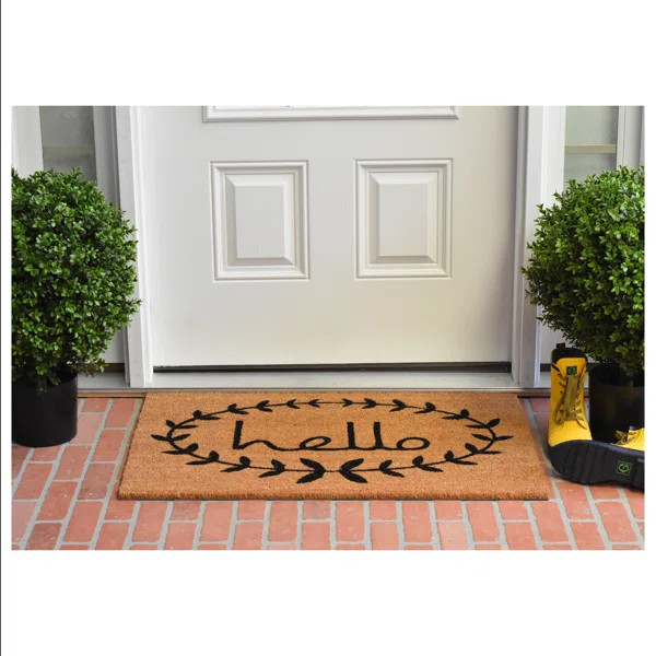 Bronsen Hello Non-Slip Outdoor Door Mat | Wayfair North America