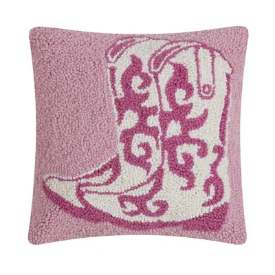 Pink Cowboy Boots Wool Hook Pillow | Wayfair Professional