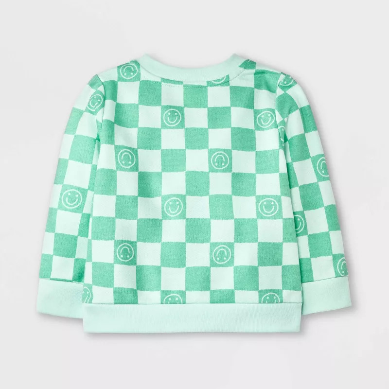 Baby Boys' Checkerboard Sweatshirt - Cat & Jack™ Green | Target