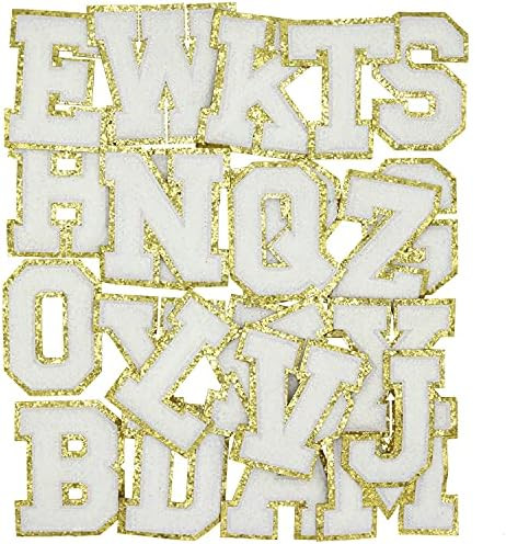 XIWENQUKU Letter Patch Iron On，Varsity Chenille English A-Z Repair Patches Alphabet Sewing Appliques | Amazon (US)