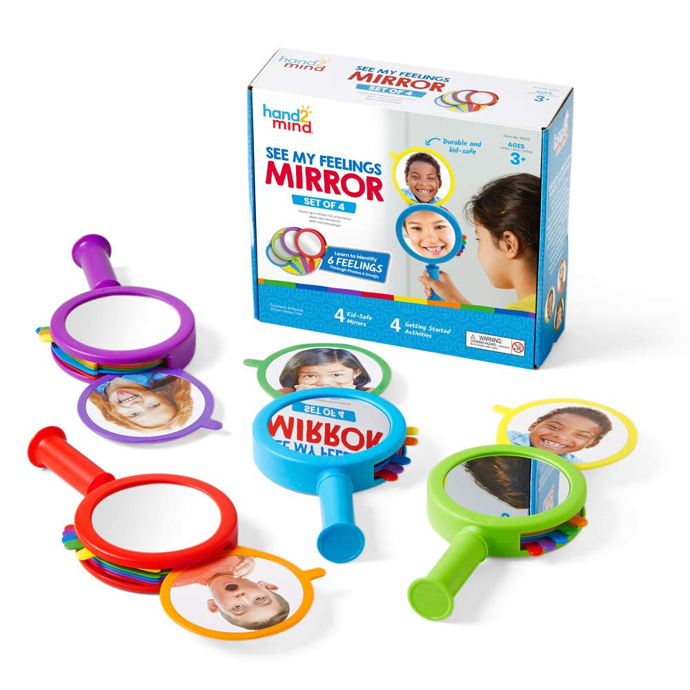 hand2mind See My Feelings Mirror, Play Therapy Toys, Mindfulness for Kids, Emotional Regulation f... | Amazon (US)