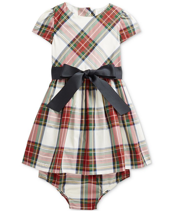 Polo Ralph Lauren Baby Girls Plaid Taffeta Fit-and-Flare Dress & Bloomer & Reviews - Dresses - Ki... | Macys (US)