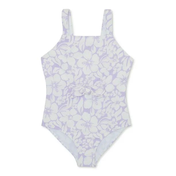 Wonder Nation Girl's Hibiscus Swimsuit, 1-Piece, Sizes 4-18 & Plus | Walmart (US)