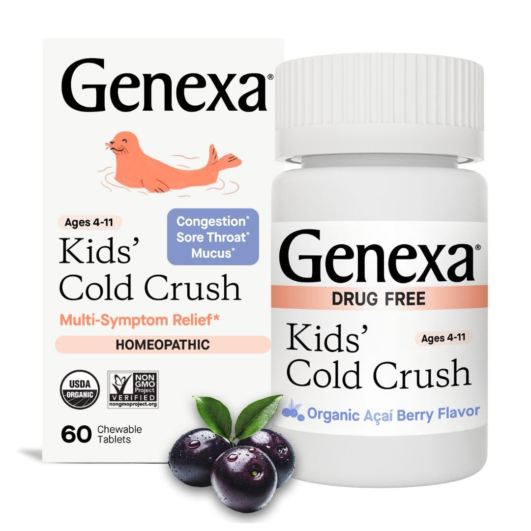 Genexa Kids Cold Crush | Multi-Symptom Cough & Cold, Sore Throat, Congestion Relief for Children ... | Amazon (US)