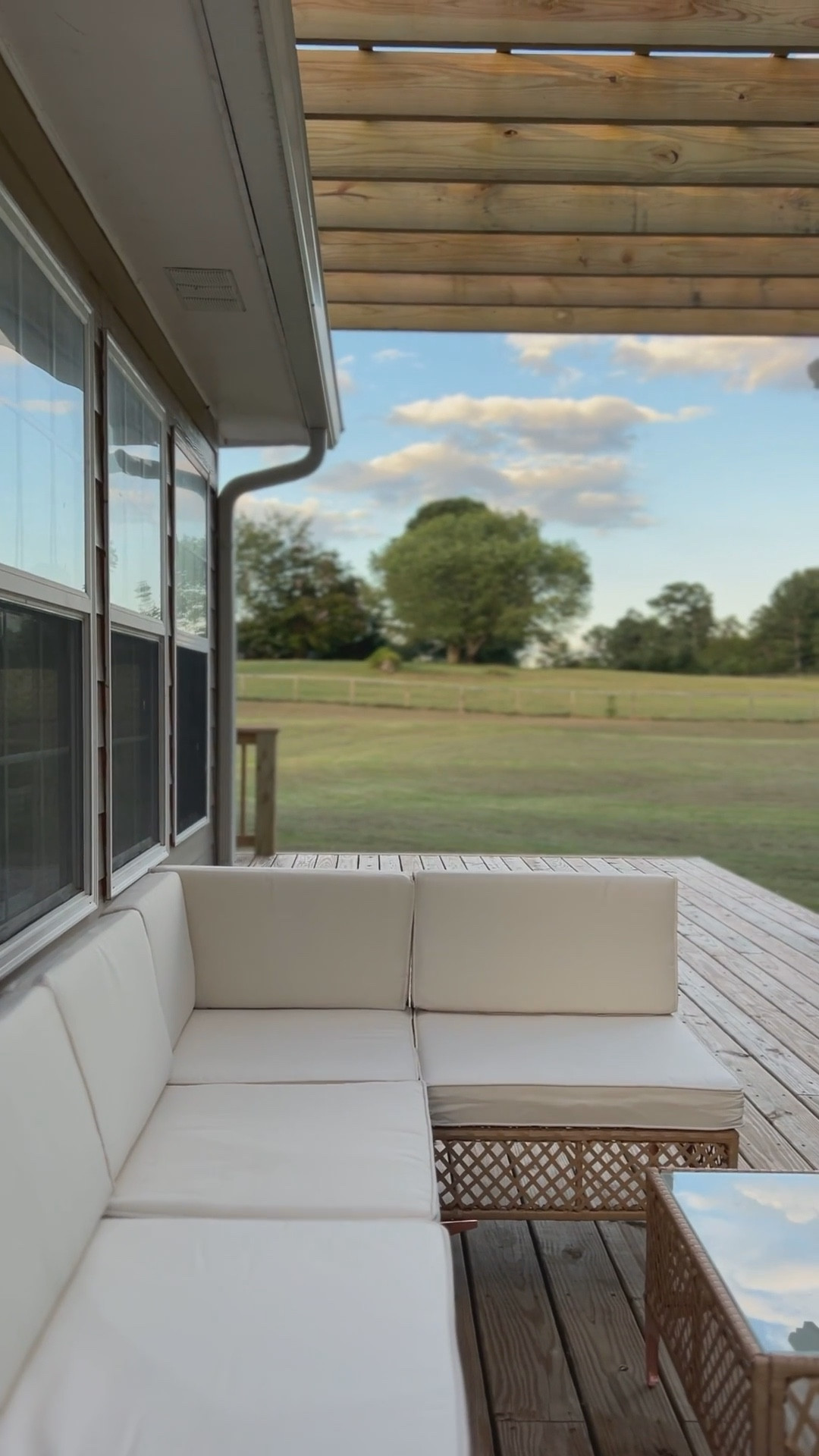 Early fall evenings call for cozy hosting outdoors. Our new modular outdoor sectional has completely transformed this space—perfect for everything from family nights to fall gatherings. 

I love how it fits seamlessly on our newly built deck under the pergola, with sweeping farm views in the background.

This outdoor furniture setup makes entertaining easy: rearrange the sectional pieces for lounging, dining, or hosting friends. It’s durable, stylish, and just right for the shift into cooler weather.

Tap for deck furniture, pergola inspiration, and all the outdoor hosting must-haves for early fall. 🌙✨

#LTKSeasonal #LTKHome #LTKFamily