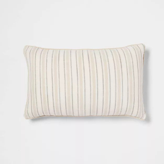 Woven Striped with Plaid Reverse Throw Pillow - Threshold™ | Target
