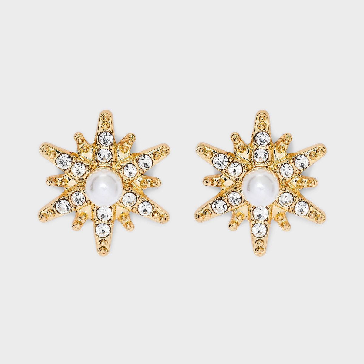 Star with Pearl Center Stud Earrings - A New Day™ Gold | Target