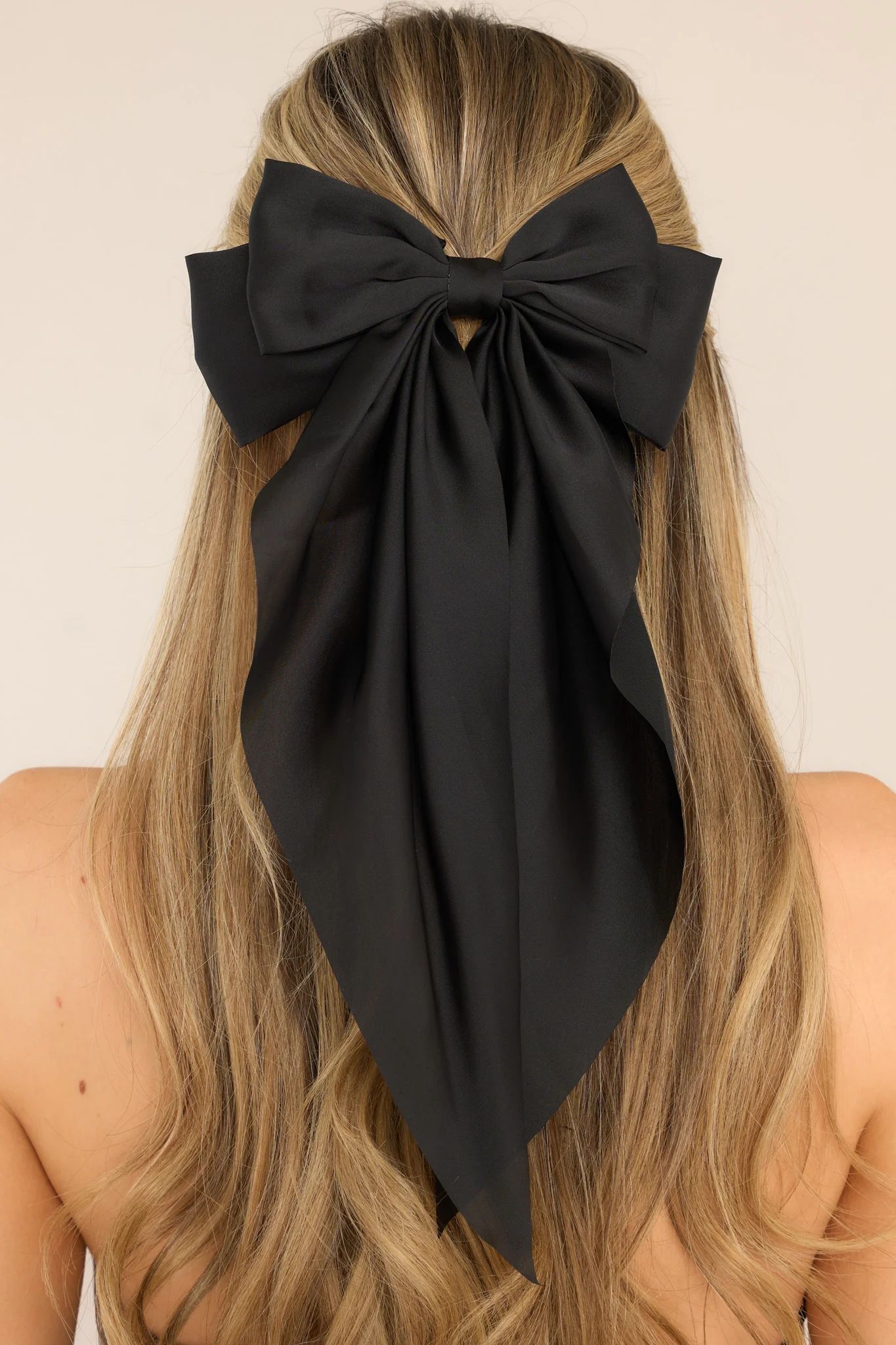 Might As Well Try Black Clip In Bow | Red Dress 