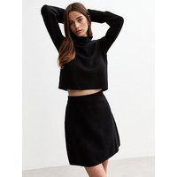 New Look Black Compact Knit Mini Skirt, Black, Size 16, Women | Very (UK)