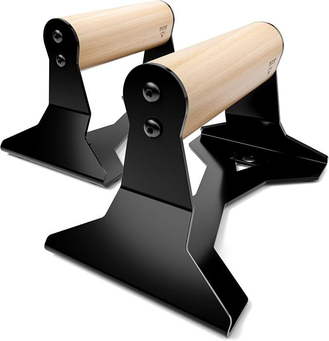 PULLUP & DIP Parallettes - Push Up Handles with Ergonomic Wooden Handles & Heavy-Duty Steel - Non... | Amazon (US)
