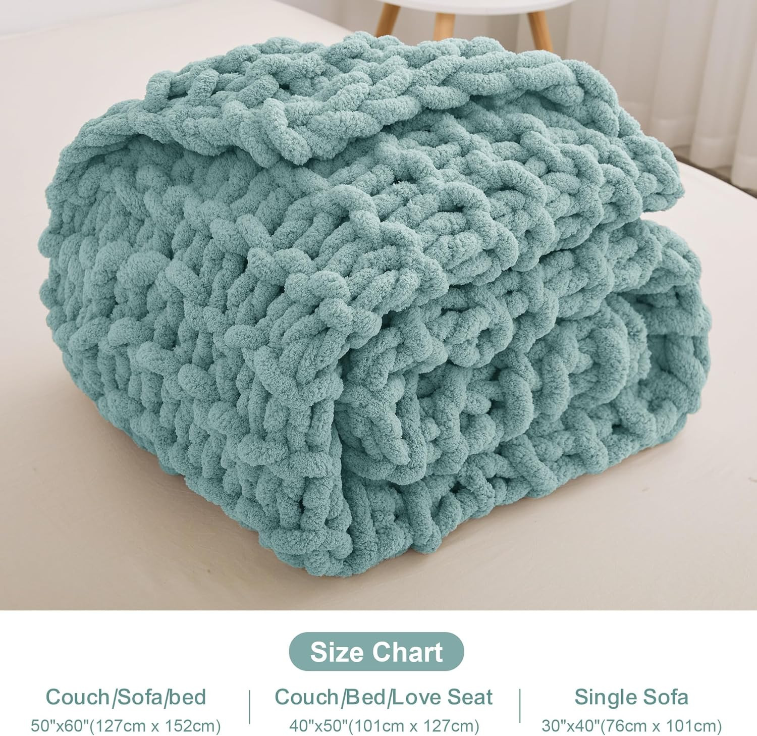 Chunky Knit Blanket, Chunky Knit Strickdecke Grob Soft Throw Blanket, Cozy Cable Knit Blanket 100... | Amazon (UK)
