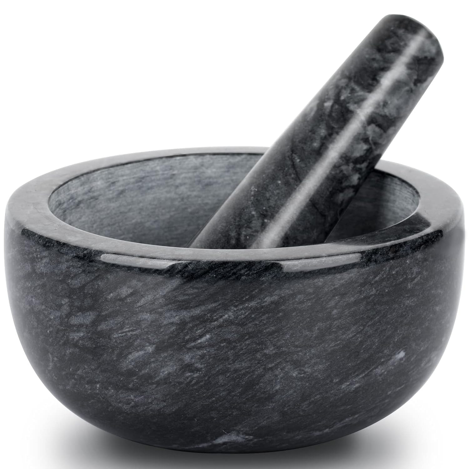 Tera Marble Mortar and Pestle Set Large Solid Stone Grinder Spice Herb Grinder Pill Crusher (Blac... | Amazon (US)