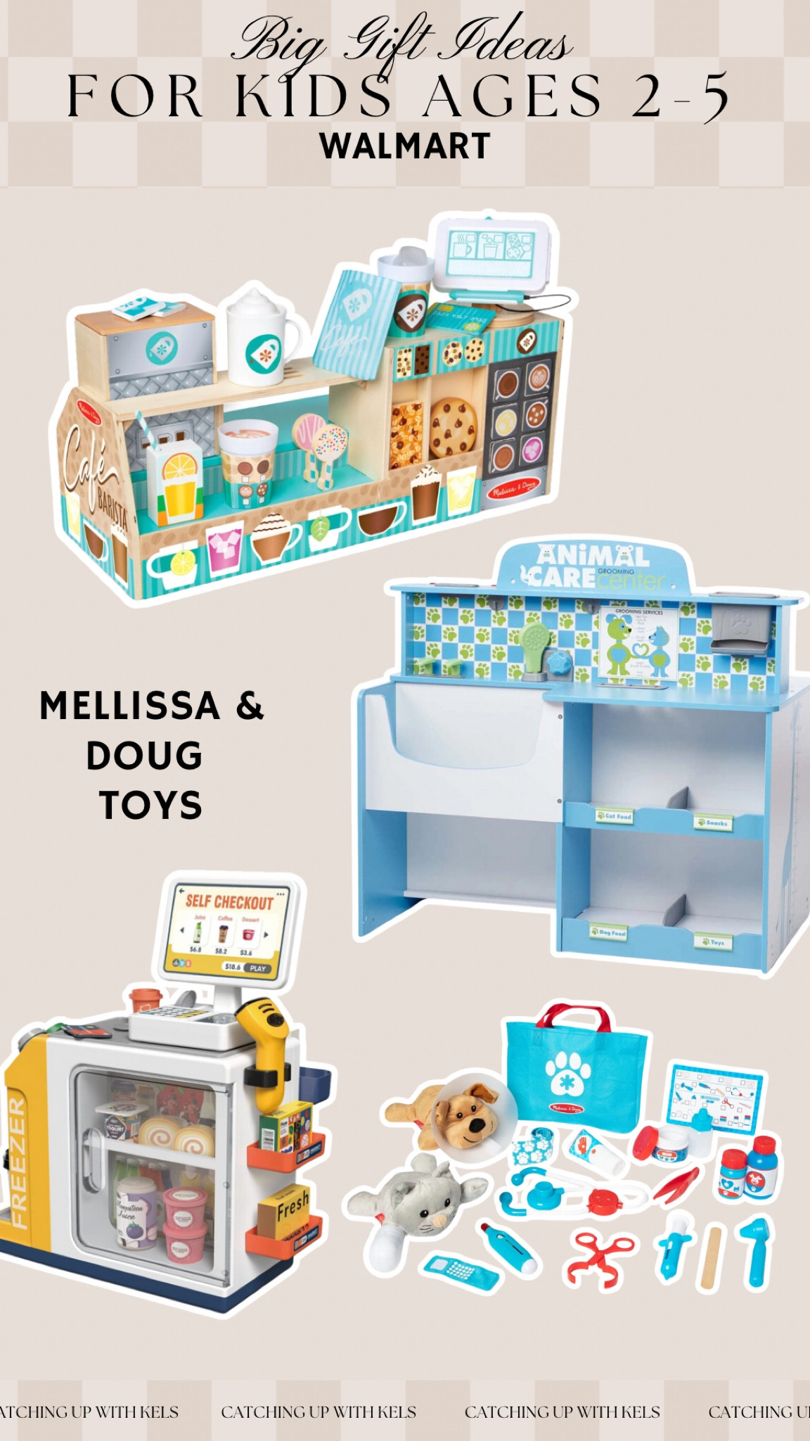 🎁 Big Gift Ideas for Kids Ages 2-5! 🎄 Melissa & Doug toys from Walmart are perfect for sparking creativity and hours of imaginative play. From the Barista Cafe to the Animal Care Center and Grocery Store Playset, these toys make for unforgettable holiday gifts! 🐾☕✨ Shop now for the perfect surprise!
#GiftIdeas #MelissaAndDougToys #HolidayGifts #KidsToys #WalmartFinds #ToddlerGifts #CreativePlay #EducationalToys

#LTKCyberWeek #LTKGiftGuide #LTKKids
