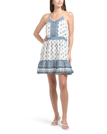 Border Print Mini Dress | TJ Maxx
