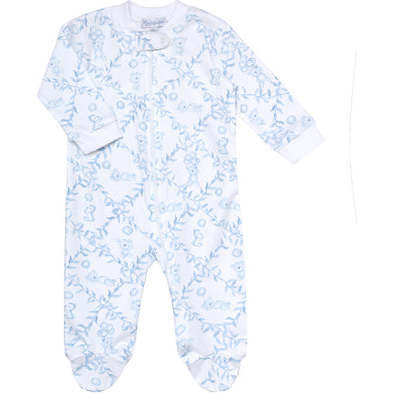 Blue Bears Trellace Zipper Footie,Blue | Maisonette
