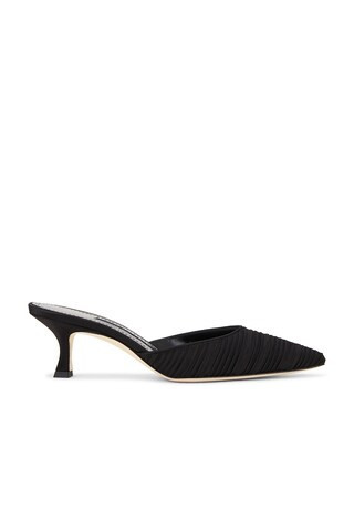 Manolo Blahnik Carolynemu 50 Mule in Black | FWRD 
