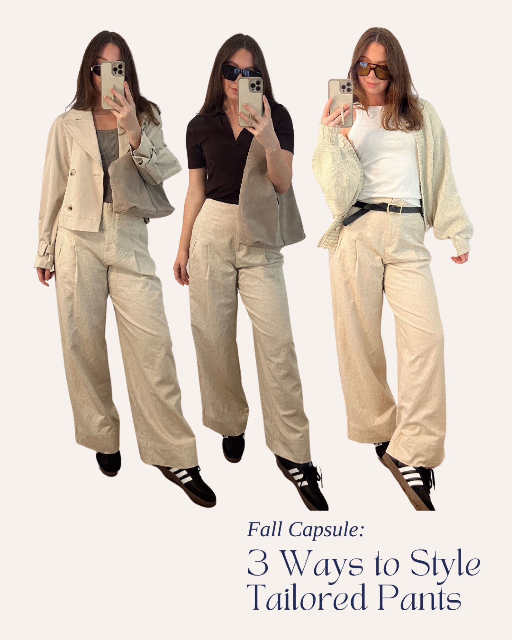 3 Ways to style tailored trousers | Such a great option for fall styling casually or to wear to work

#LTKSeasonal #LTKWorkwear #LTKFindsUnder100